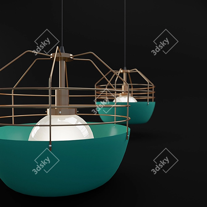 HANDLE Studio Plastic Ceiling Lamp 3D model image 2