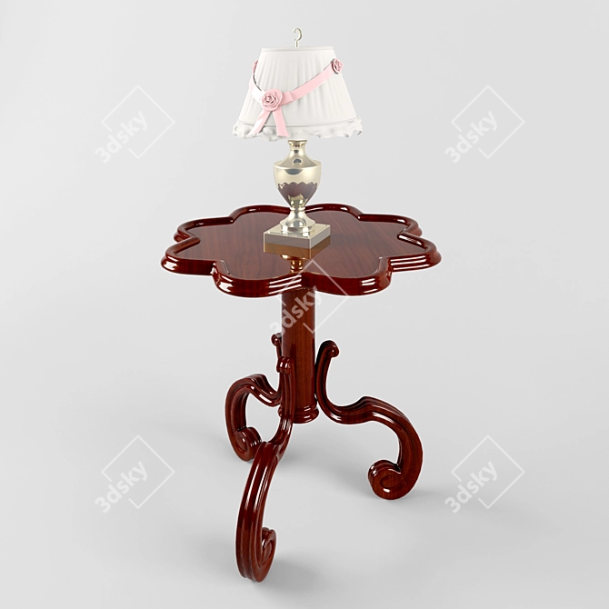 Cherry Octagon End Table - Elegant and Functional 3D model image 1