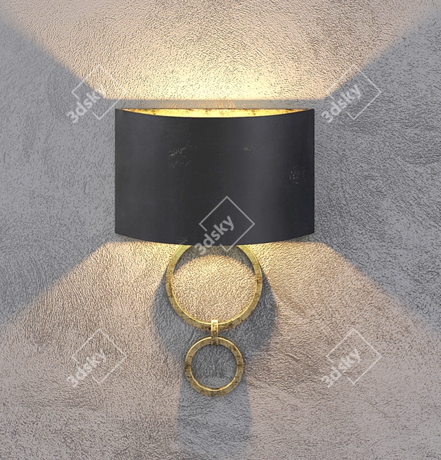 Haute Couture Gold Leaf Wall Sconce 3D model image 1