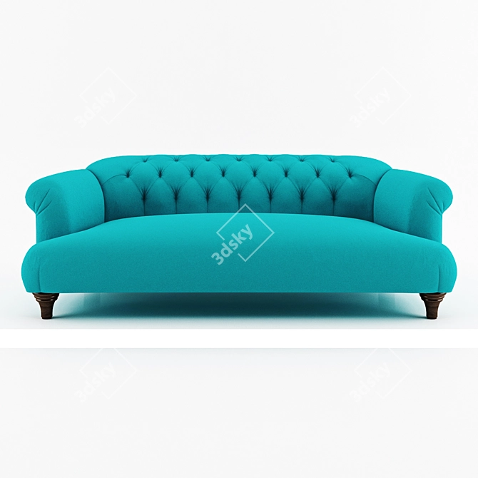 Vintage Dixie Sofa: Sumptuous Comfort 3D model image 2