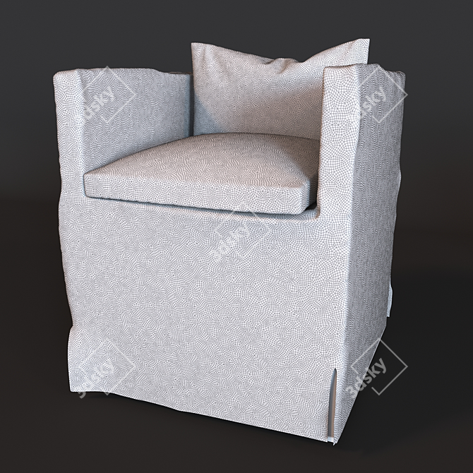 Belgian Slipcover Armchair: Elegant & Versatile 3D model image 3