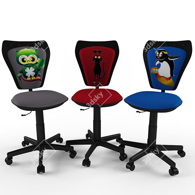 Adorable Animal-themed Kids Chair 3D model image 1