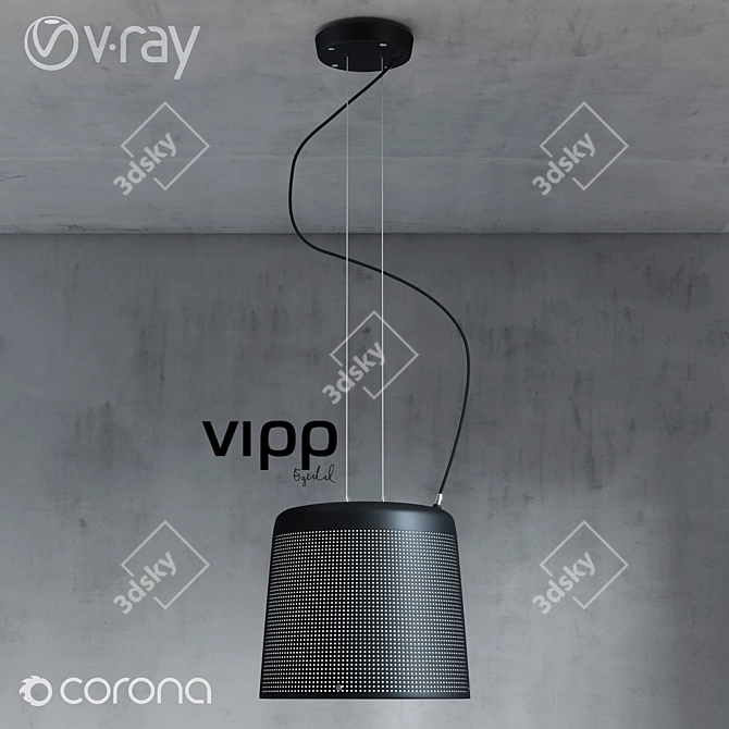 Sleek Black Pendant Lamp: Vipp526 3D model image 1