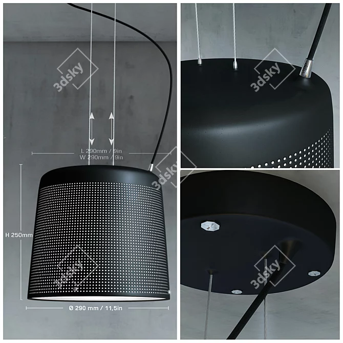 Sleek Black Pendant Lamp: Vipp526 3D model image 2