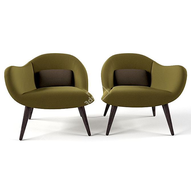 Sleek and Stylish: Poliform Mad Chair 3D model image 3