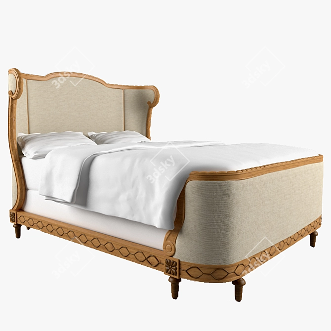 Elegant RH Josephine Bed 3D model image 1