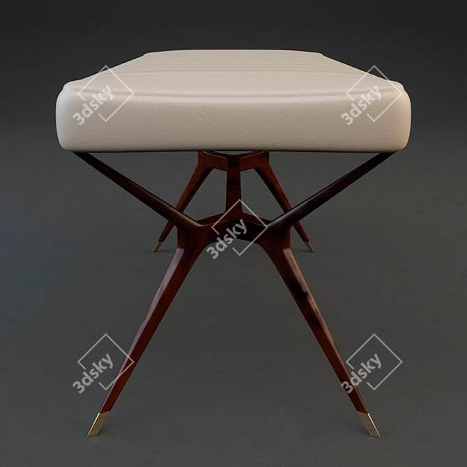 Mid-Century Italian Carved Bench 3D model image 2