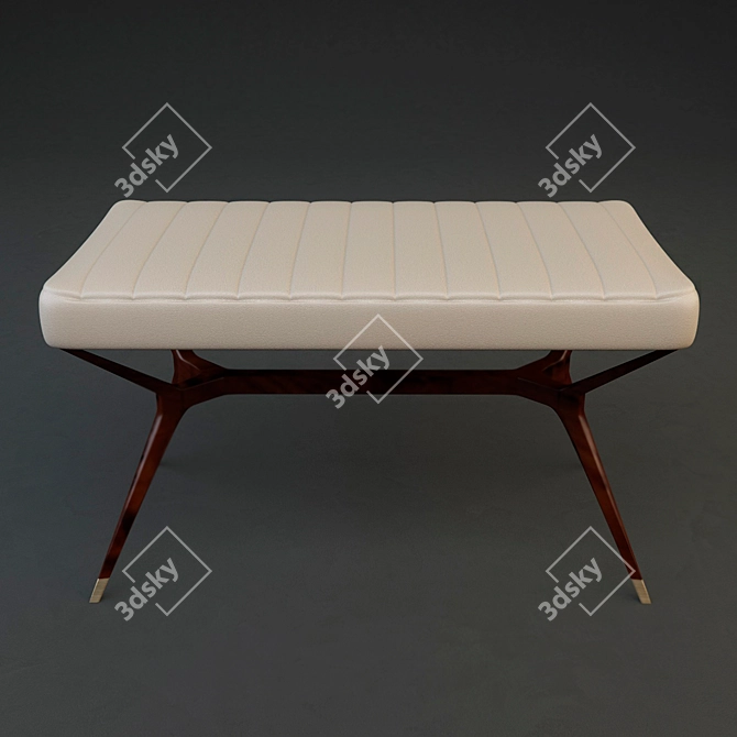 Mid-Century Italian Carved Bench 3D model image 3