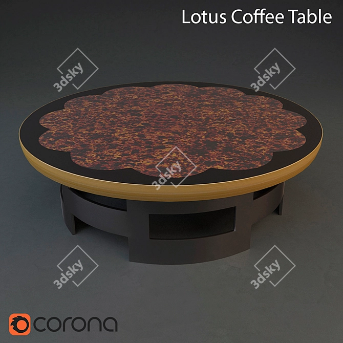 Modern Lotus Coffee Table: Stylish Design & Superior Craftsmanship 3D model image 1