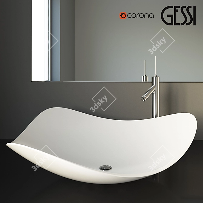 Gessi Washbasin-Bowl with Mixer: Luxurious and Elegant 3D model image 1