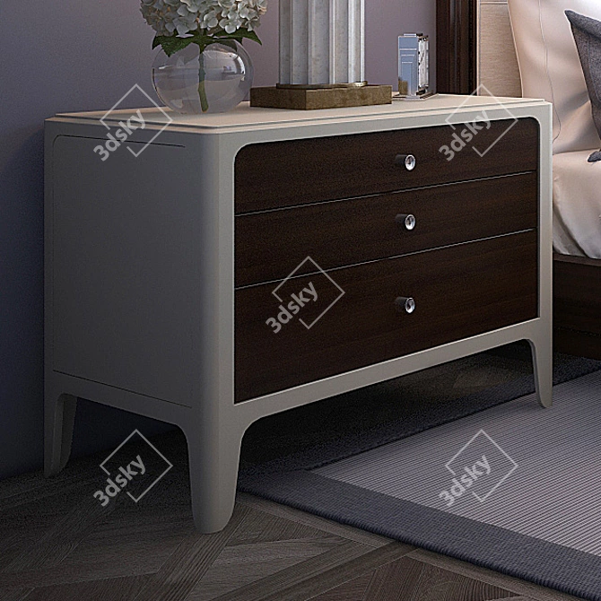 Barbara Barry Soft Corner Bedside Chest 3D model image 2