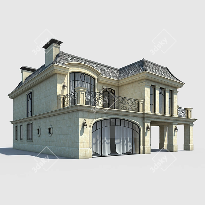 Spacious Private House 3D model image 2