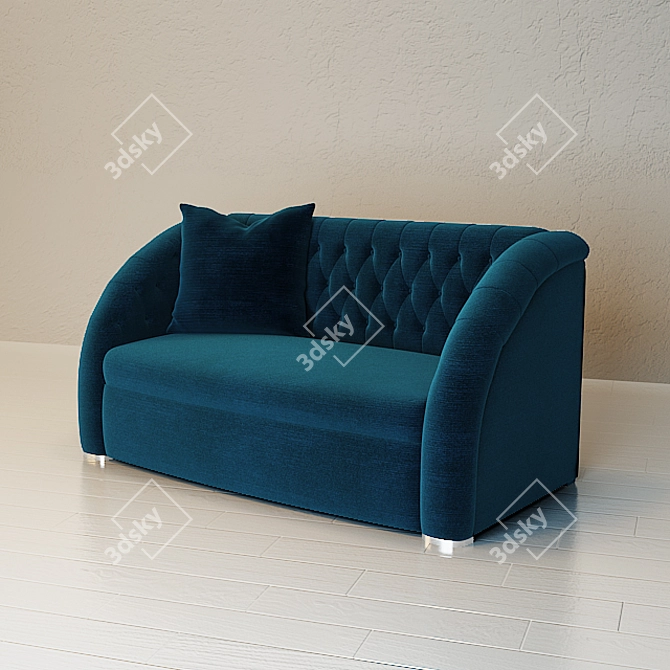 Velvet Dream Round Sofa 3D model image 1