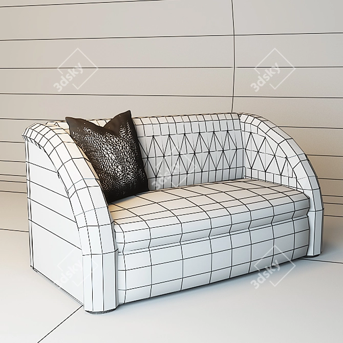 Velvet Dream Round Sofa 3D model image 3