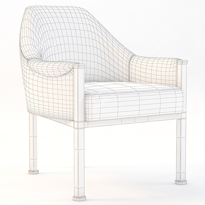 Sejour Side Chair: 3D Model with High and Low Poly Version 3D model image 3