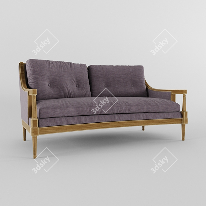 Retro Chic Sofa 3D model image 1