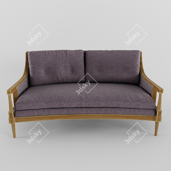 Retro Chic Sofa 3D model image 2