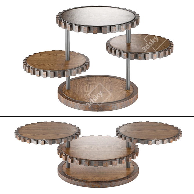 Industrial Sprockets End Table 3D model image 1