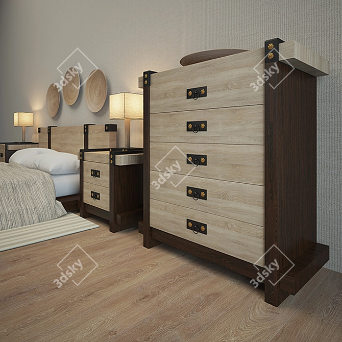 Dreamy Slumber: Bedroom Furniture Set 3D model image 3