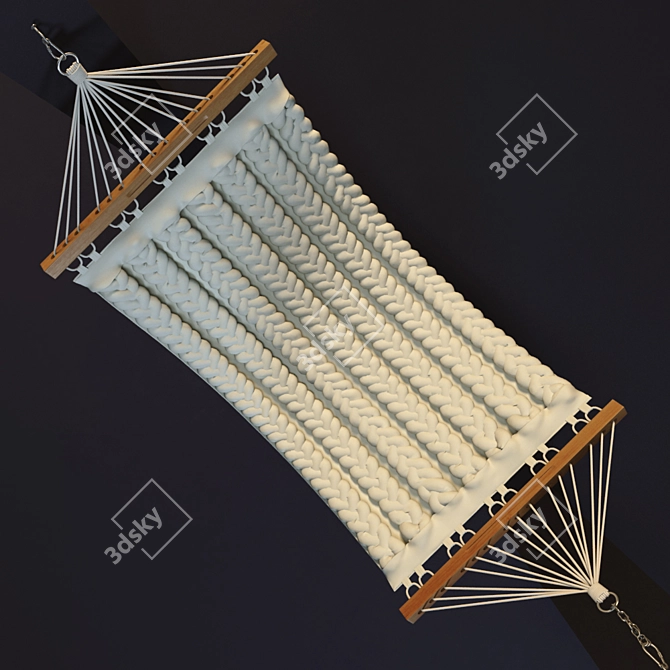 WANNABE DECOR Cotton Hammock with Soft Fringes - Relaxation Elevated 3D model image 1