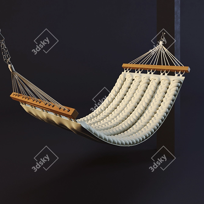 WANNABE DECOR Cotton Hammock with Soft Fringes - Relaxation Elevated 3D model image 2