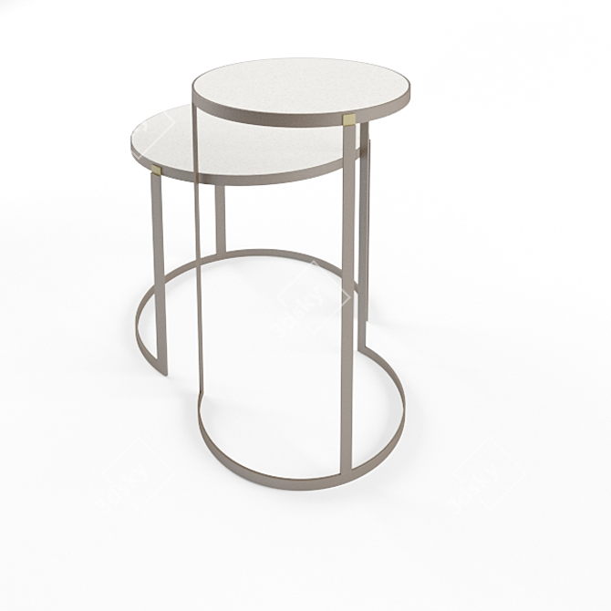 Modern Rustic Coffee Table Set 3D model image 2