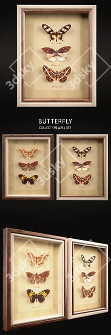 Enchanting Butterfly Wall Set 3D model image 1
