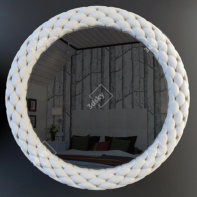 Glam Round Mirror 120cm 3D model image 1