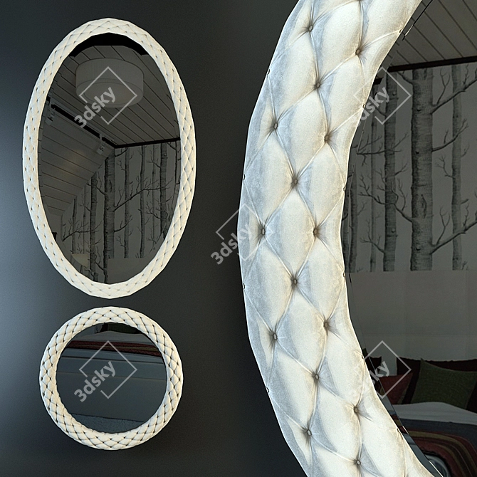 Glam Round Mirror 120cm 3D model image 2