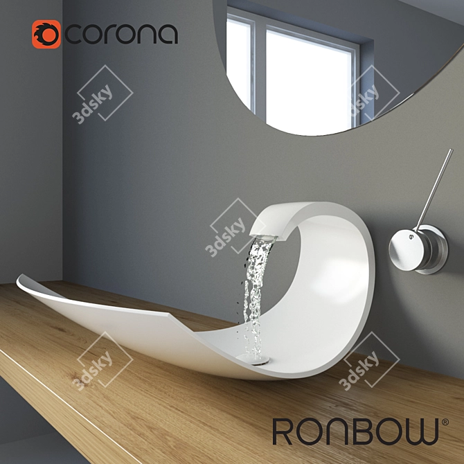 Elegant RONBOW Washbasin 3D model image 1