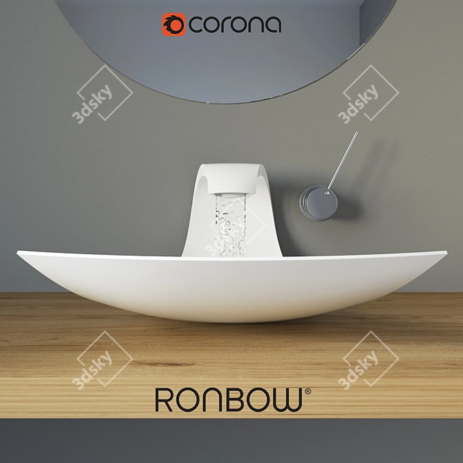 Elegant RONBOW Washbasin 3D model image 2