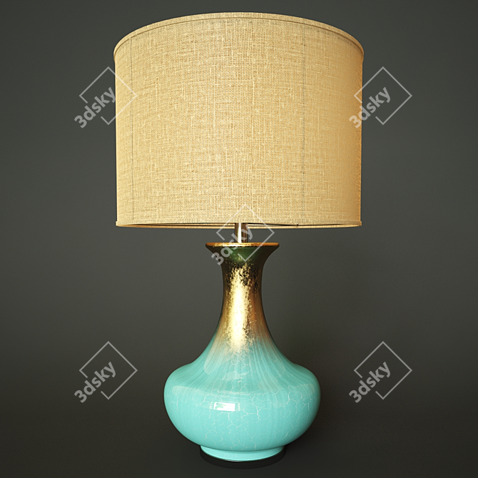 Mediterranean Glaze Table Lamp 3D model image 1
