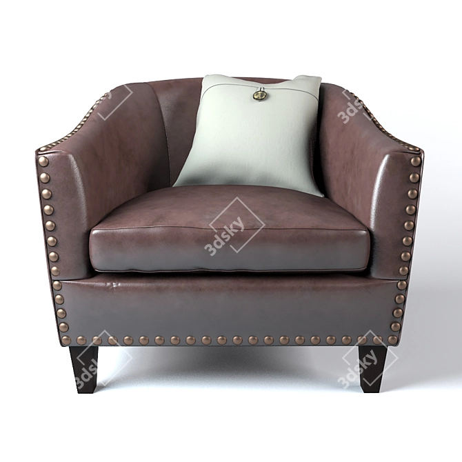 Harlow Leather Armchair - Pottery Barn 3D model image 1