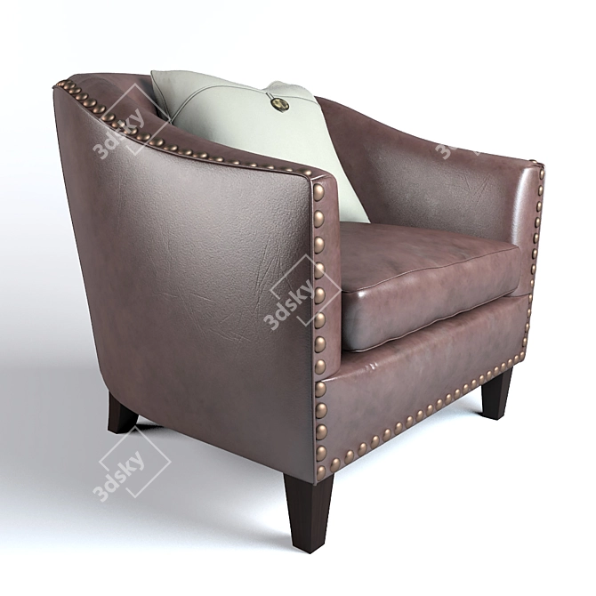Harlow Leather Armchair - Pottery Barn 3D model image 2