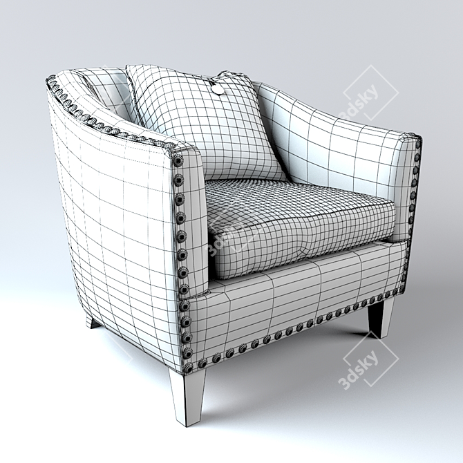 Harlow Leather Armchair - Pottery Barn 3D model image 3