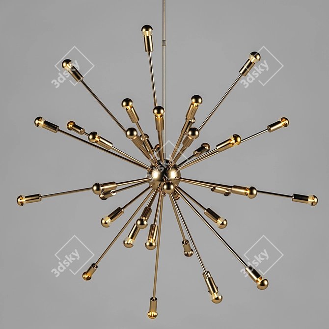 Elegant 1000mm Light Chandelier 3D model image 1