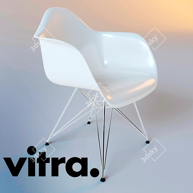 Modern Comfort: Vitra Plastic Chair 3D model image 1