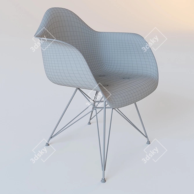 Modern Comfort: Vitra Plastic Chair 3D model image 2