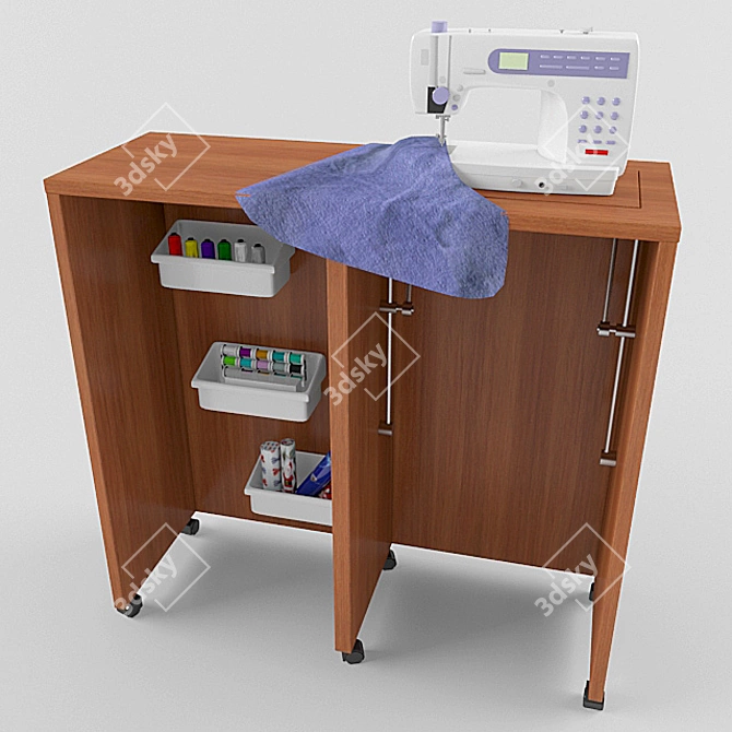 Photorealistic Sewing Machine 3D model image 1
