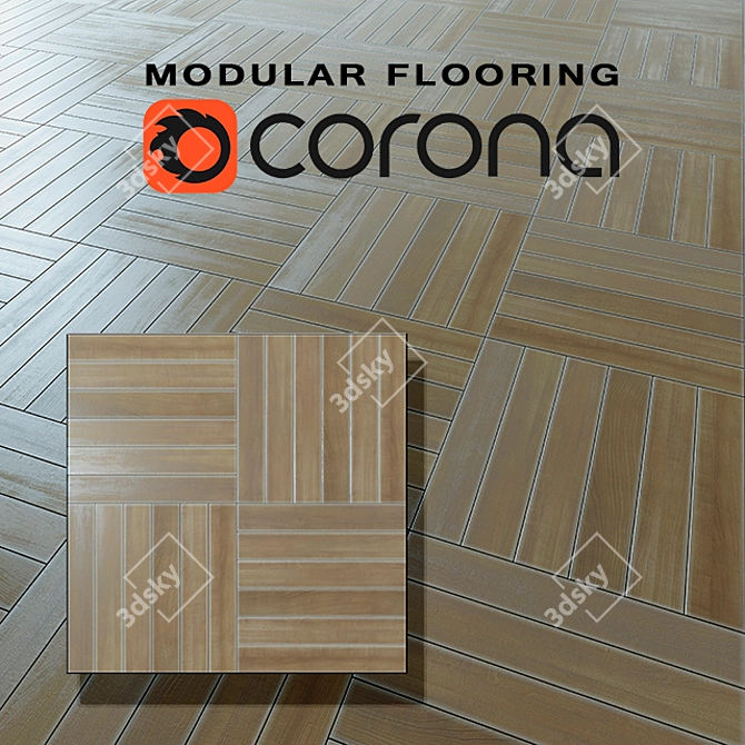 Modular Geometric Flooring 3D model image 1