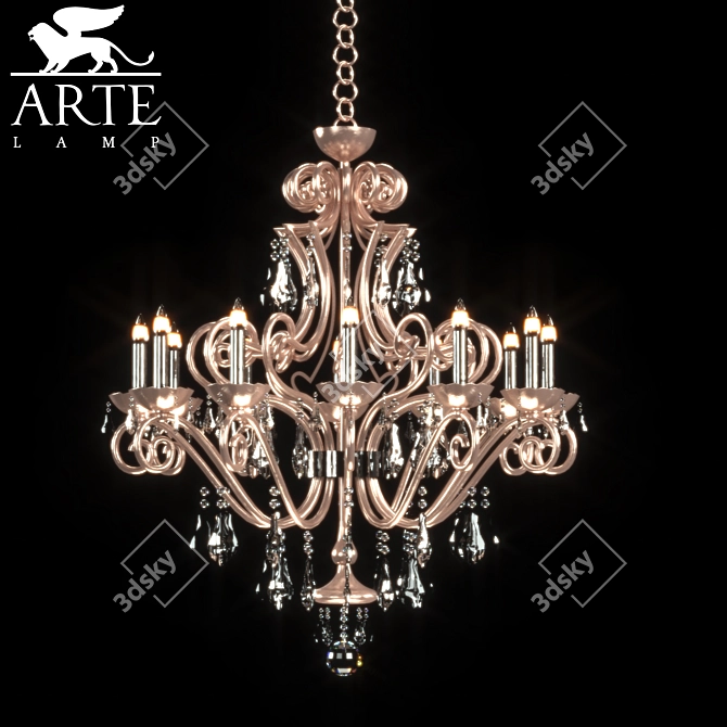 Elegant Crystal Chandelier 3D model image 1