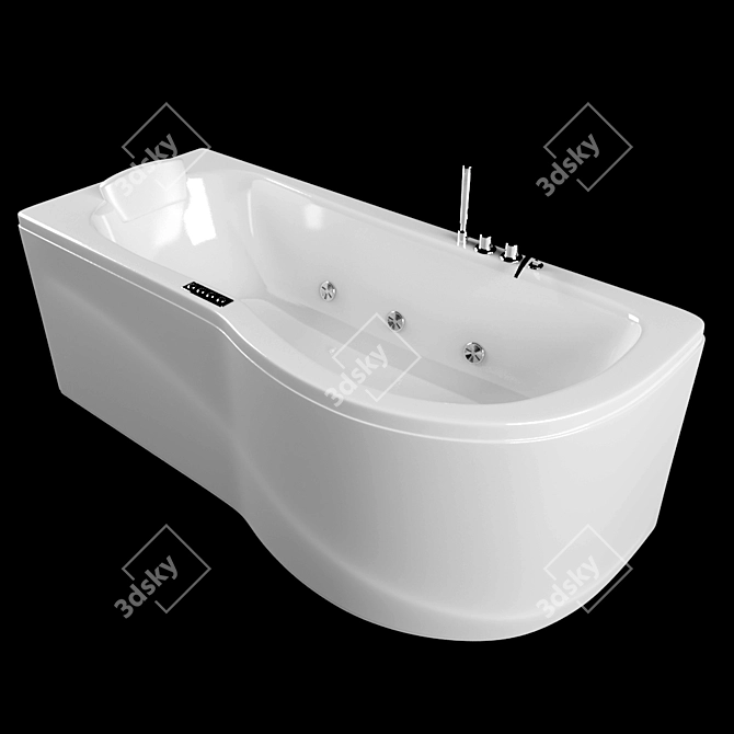 Luxury Acrylic Bathtub 3D model image 1