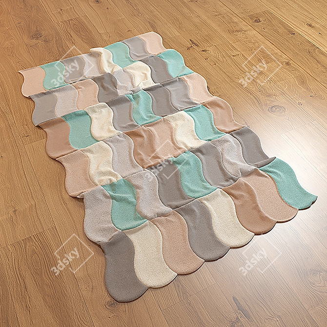 Elegant Home Carpet - 1700x1100mm 3D model image 1
