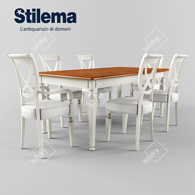 Stylish Table Set by Stilema 3D model image 1