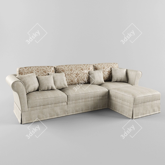 Chinese Sofa: Stylish and Affordable 3D model image 1