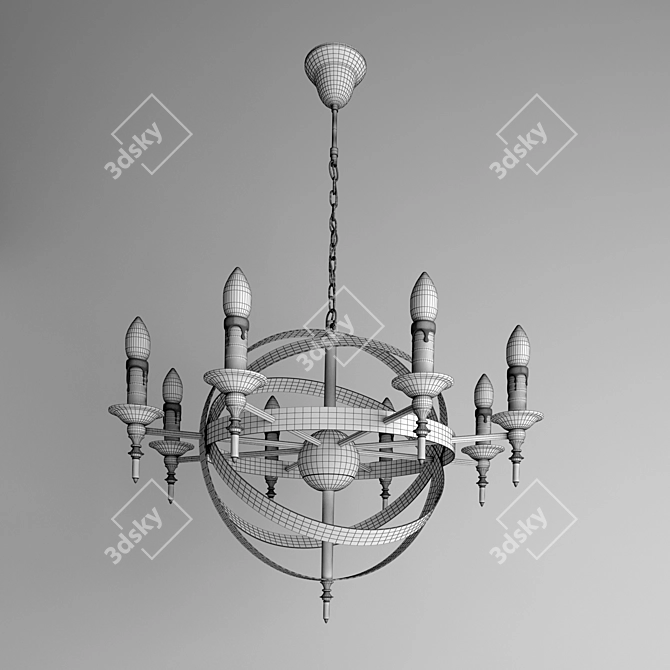 MW-LIGHT Castle Black Metal Chandelier 3D model image 2