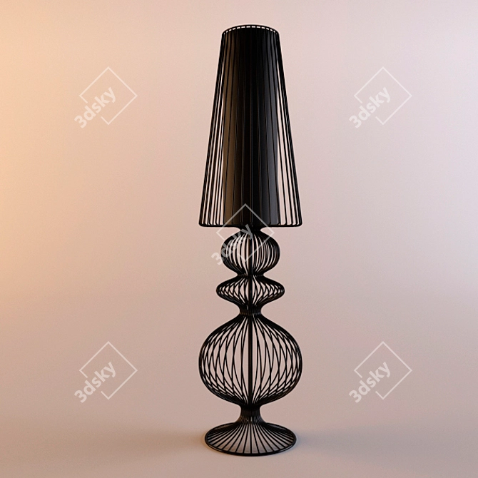 Sleek AVEIRO L Black Desk Lamp 3D model image 1