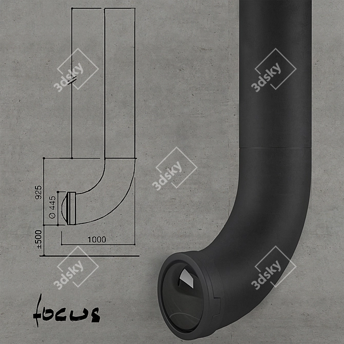 Modern Steel Fireplace: Focus-Renzo 3D model image 1