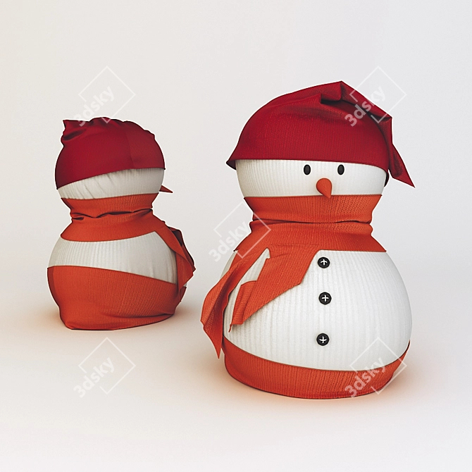 Cheerful Snowman Doll 3D model image 1