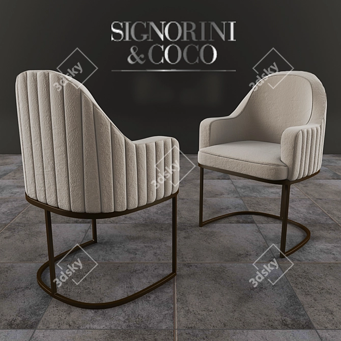 Elegant Emmaim Chair - Stylish Seating 3D model image 1